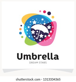 Umbrella Star Logo Design Template Inspiration
