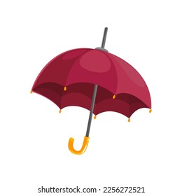 Umbrella sticker. Vector illustration of cute fall item. Cartoon rain umbrella isolated on white background. Autumn decor concept