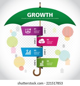 umbrella strategy template modern info graphic design, for business template, marketing, creative templates and graphics vector