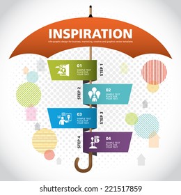 umbrella strategy template modern info graphic design, for business template, marketing, creative templates and graphics vector