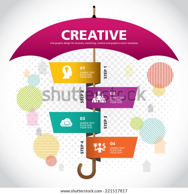 Umbrella Strategy Template Modern Info Graphic vector de stock (libre