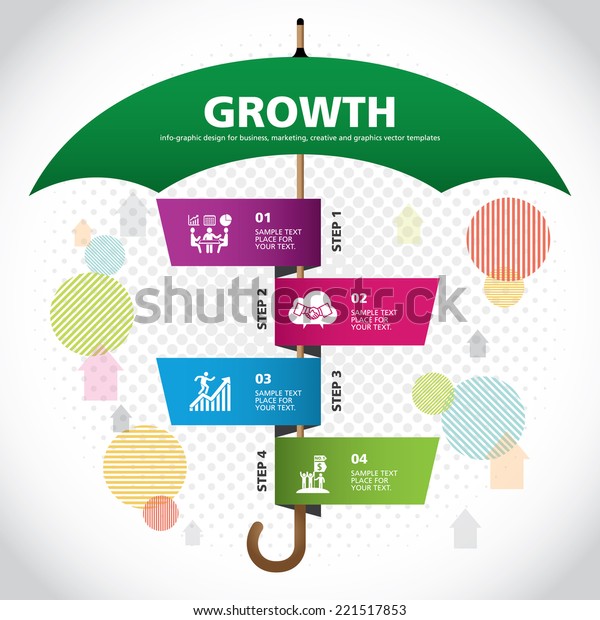 Umbrella Strategy Template Modern Info Graphic Stock Vector (Royalty