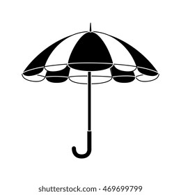 umbrella striped  handle rain open weather vector  isolated illustration