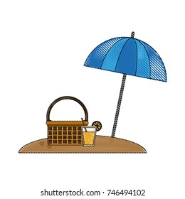 umbrella striped icon image