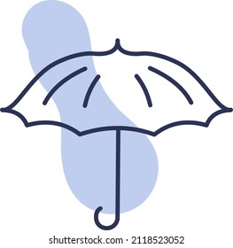 Regenschirm mit Streifen, Illustration, Vektorgrafik auf weißem Hintergrund.