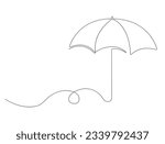 An umbrella in the style of line art, one continuous line in the style of line art