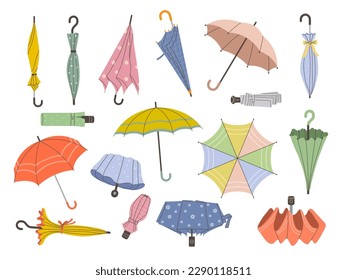 Umbrella. Stylized illustrations of seasonal autumn items recent vector colorful umbrellas