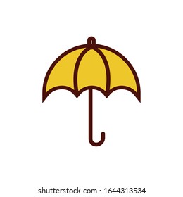 umbrella summer flat style icon vector illustration design