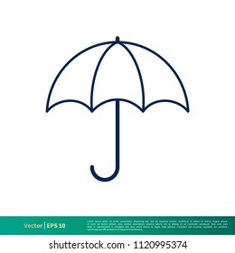 Umbrella - Summer Icon Vector Logo Template Illustration Design. Vector EPS 10.