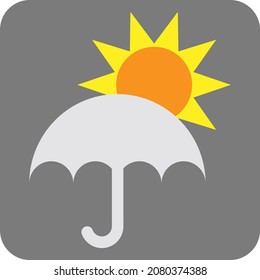Umbrella with sun, illustration, vector, on a white background.