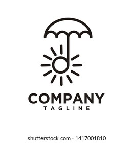 Umbrella and Sun logo design for business