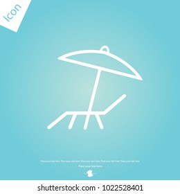 umbrella and sun lounger line icon