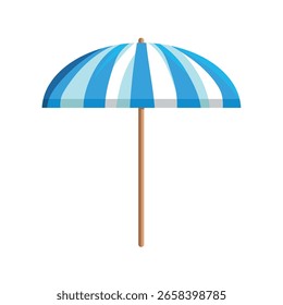Sonnenschirm für Sonnenschutz. Flacher Vektorclipart, Illustration mit isoliertem Hintergrund.