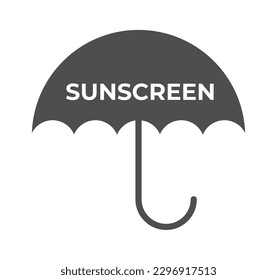 Umbrella for sun protection glyph icon Sunscreen. Vector illustration