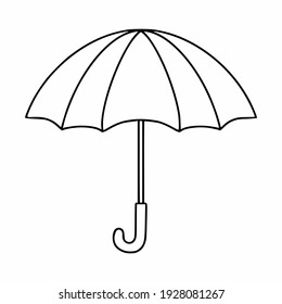 Umbrella from the sun and rain in the style of Doodle. Vector illustration by hand.