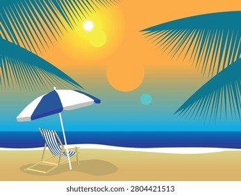 umbrella sunbed summer beach sun