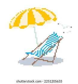 Umbrella and sunbed.Vector illustration that is easy to edit.