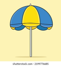 umbrella, sunshade, beach umbrella, beach sunshade vector logo design illustration