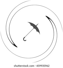 Umbrella symbol flat stock vector icon illustration