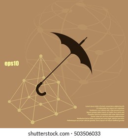 Umbrella symbol flat stock vector icon illustration