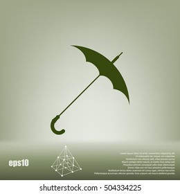 Umbrella symbol flat stock vector icon illustration