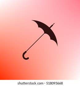 Umbrella symbol flat stock vector icon illustration