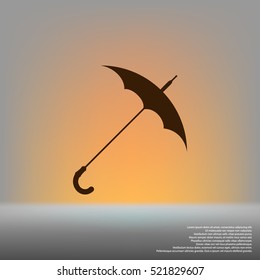 Umbrella symbol flat stock vector icon illustration