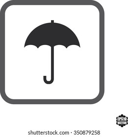 Umbrella Symbol And Icons On White Background .Vector illustration.