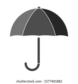 Umbrella symbol on the white background silhouette