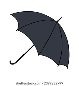 Umbrella symbol on the white background silhouette