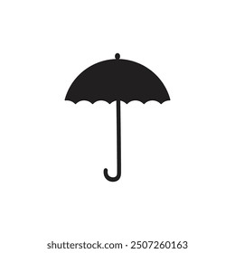 Umbrella symbol on the white background silhouette