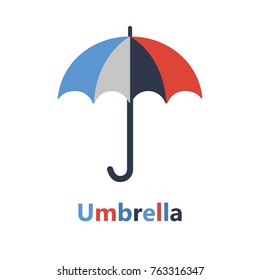 Umbrella symbol on the white background colored text