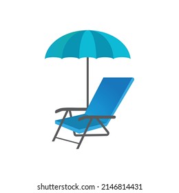umbrella table sea logo vector icon illustration design