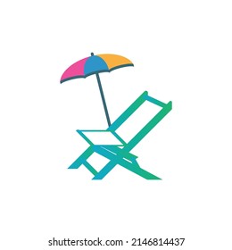 Schirmtisch-Logo, Vektorsymbol-Design