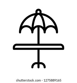 Umbrella table vector, Barbecue related line design editable stroke icon