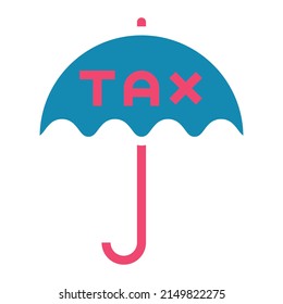 Umbrella tax icon flat vector illustration .