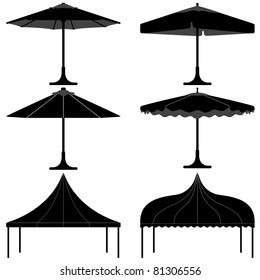 Umbrella Tent Gazebo Canopy Camp Silhouette