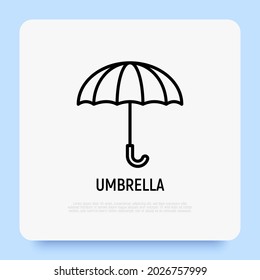 Umbrella thin line icon, autumn accessory. Modern vector illustration