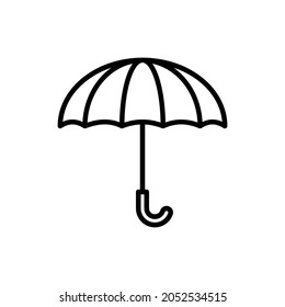 Umbrella thin line icon, autumn accessory. Modern vector illustration