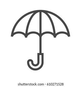 Umbrella Thin Line Vector Icon. Flat icon isolated on the white background. Editable EPS file. Vector illustration.