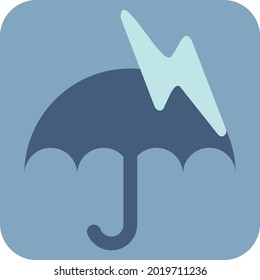 Umbrella with thunderstorms, illustration, vector on a white background.