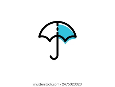 Schirm und Ticket-Logo Vektorgrafik Design