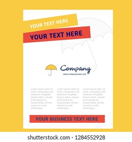 Umbrella  Title Page Design for Company profile ,annual report, presentations, leaflet, Brochure Vector Background