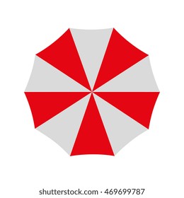  umbrella top striped triangle color red white vector  illustration isolated 