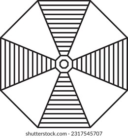 Umbrella-Draufsicht Symbol, sechseckiges Vektorsymbol zur Illustration.