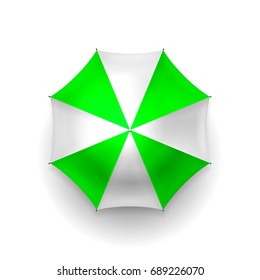 Umbrella, top view. Parasol isolated on white background. Vector illustration.