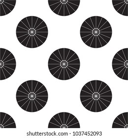 Umbrella Top View Vector Illustration. Parasol Flat Sign Seamless on White Background.