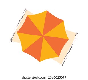 Paraguas Con Toalla Sobre La Ilustración Del Vector De Playa
