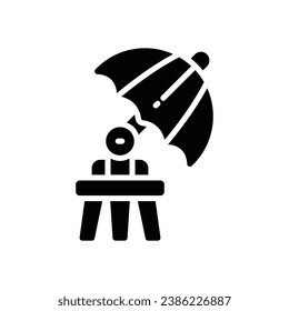 umbrella tripod glyph icon. vector icon for your website, mobile, presentation, and logo design.