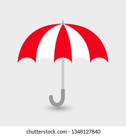 umbrella in two colors isolated on white background. vector image